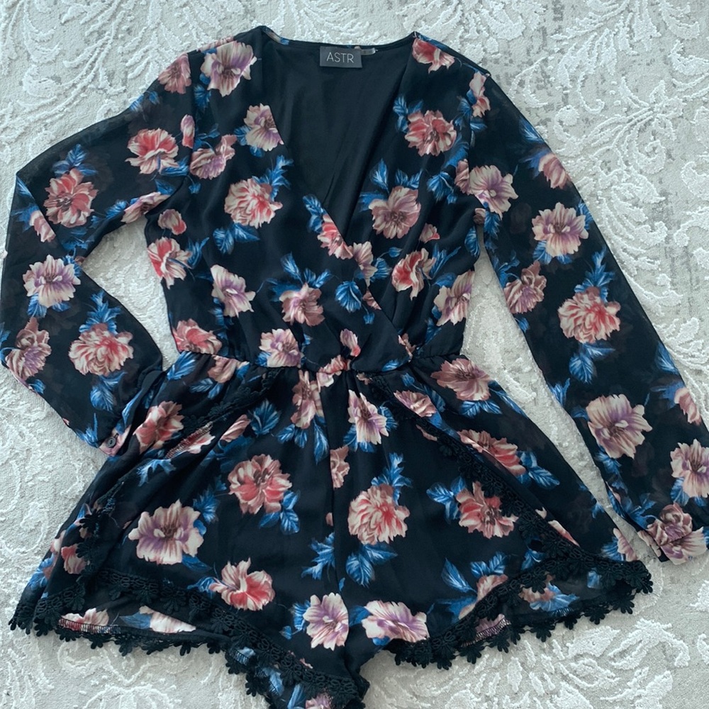 Floral Long-sleeve Romper
